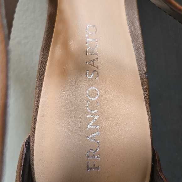 Franco Sarto Tan Folly T-strap Leather Heels Size 10 - Picture 7 of 9